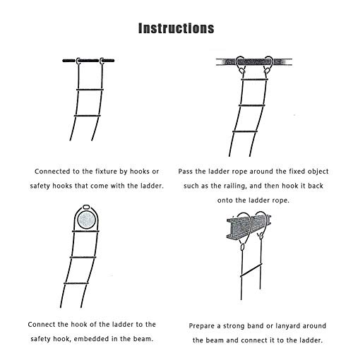 LJNAB Rápido y fácil de implementar Salida de Incendios 6M urgencia de Cuerda de Seguridad Flexible y Funcional - Compacto y fácil de almacenar - Reutilizable