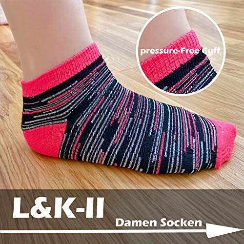 L&K Pack de 12 Calcetines Sneaker Cortos de deporte para Mujer Blanco 92220 Multicolor 35/38