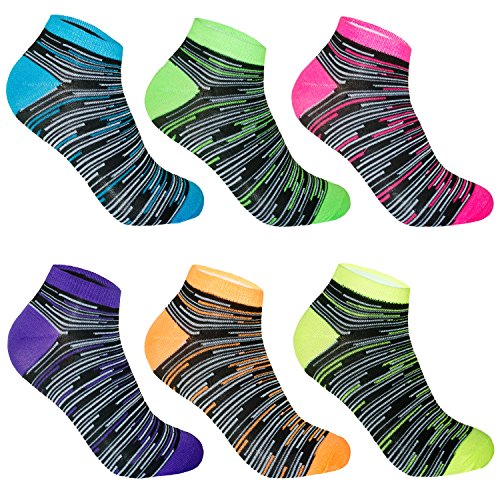 L&K Pack de 12 Calcetines Sneaker Cortos de deporte para Mujer Blanco 92220 Multicolor 35/38