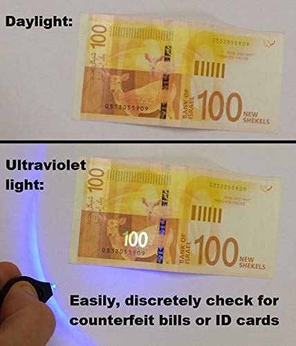 Llavero con mini linterna LED ultravioleta UV, tarjeta de identificación para mascotas, detector de orina
