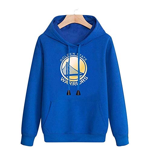 LLSDLS Sudadera con Capucha de la NBA Sudadera de Manga Larga for Hombre Golden State Warriors Baloncesto Ropa Deportiva Camiseta Casual cómoda Camiseta (Color : Blue, Size : S)