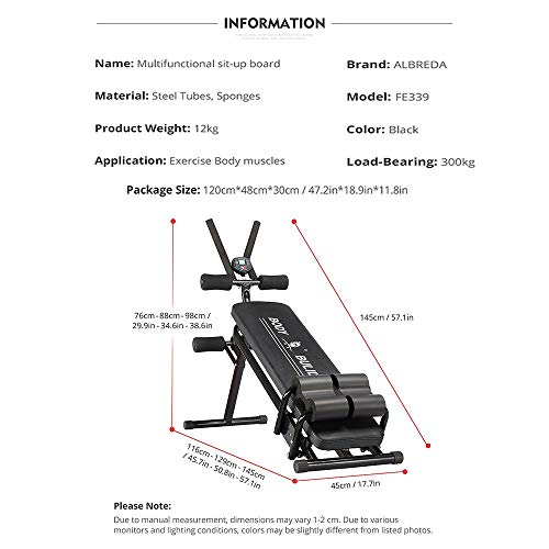 LLSS Banco de Entrenamiento Ajustable, Equipo de Ejercicio de Máquina de Abdominales Multifunción para Gimnasio en Casa, Banco de Abdominales Plegable Equipo de Entrenamiento