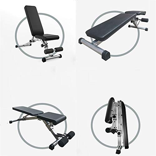 LLSS Banco de Musculacion Plegable Ajustables,Bancos Mancuerna Equipo de Ejercicios para Inclinación,Banco Abdominales para Plano/Declinado/Inclinado/Sit Up/Abdominales