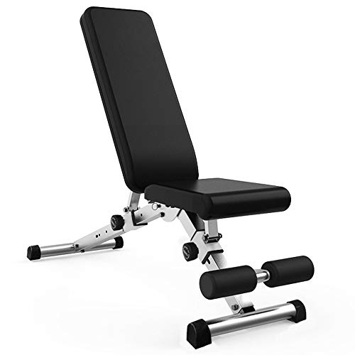 LLSS Banco de Musculacion Plegable Ajustables,Bancos Mancuerna Equipo de Ejercicios para Inclinación,Banco Abdominales para Plano/Declinado/Inclinado/Sit Up/Abdominales