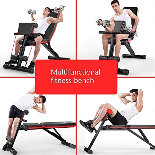 LLSS Banco de Musculacion Plegable,Banco de Pesas Regulable para Hogar,Banco Abdominales Multifuncional Equipo de Ejercicios de Press para Hombre