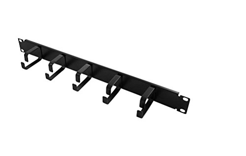 Logilink 19" Cable Management Bar 1U - Accesorio de Rack (Negro, 48,26 cm (19"), 1U, 600 g)