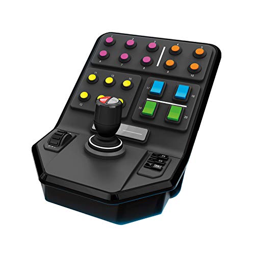 Logitech G Saitek Panel Lateral para Equipo Pesado, 25 Botones Asignables, Piloto Automatico Integrado, Carga Frontal, Palanca con Eje de Torsión, USB, PC/Mac, Color Negro