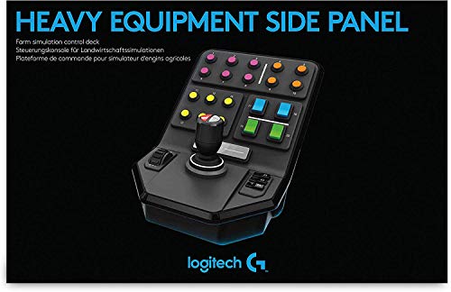 Logitech G Saitek Panel Lateral para Equipo Pesado, 25 Botones Asignables, Piloto Automatico Integrado, Carga Frontal, Palanca con Eje de Torsión, USB, PC/Mac, Color Negro