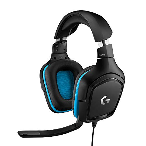 Logitech G432 Auriculares Gaming con Cable, Sonido 7.1 Surround, DTS Headphone:X 2.0, Transductores 50mm, USB y Jack Audio 3, 5mm, Microfóno Volteable, Peso Ligero, PC/Mac/Xbox One/PS4/Nintendo Switch