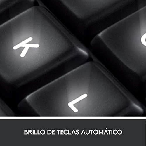 Logitech K800 Teclado Inalámbrico Retroiluminado para Windows, Tecnología Inlámbrica 2,4 GHz con Receptor USB Unifying, Teclas con Perfilado Laser, Recargable, PC/Portátil, Disposición QWERTY Español