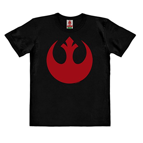 Logoshirt Star Wars - Rogue One - Alianza Rebelde Logo Camiseta 100% algodón ecológico para niño - Negro - Diseño Original con Licencia, Taglia 92/98, 1½-3 años