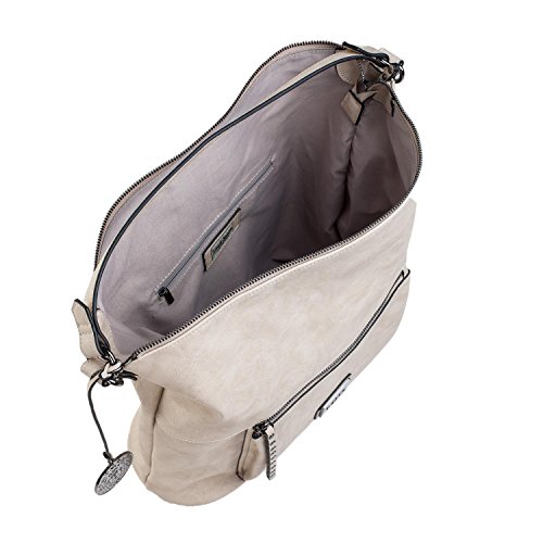 Lois - Bolso de Mujer Grande Tipo Hobo. Asa Larga y Bandolera. Cuero PU. Ideal para Uso Diario Viaje o Compras. Práctico Cómodo y Elegante. Calidad y Diseño. 92770, Color Beige