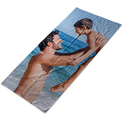 LolaPix Toalla Personalizada con Foto con Foto/Imagen/Texto/Nombre. Toalla de baño de algodón. Toalla Personalizada para Playa Piscina Camping. Varios tamaños Disponibles. 70x140cm