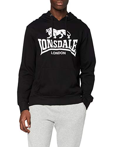 Lonsdale London Gosport 2 - Sudadera con Capucha para Hombre, Hombre, Sudadera con Capucha, 113027, Negro, Large