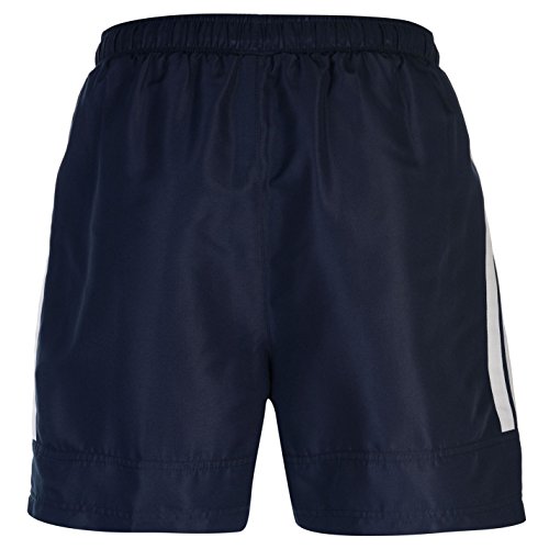 Lonsdale - Pantalones cortos de entrenamiento para hombre, dos rayas, malla interior Azul Azul Marino/Blanco/Rayas 46