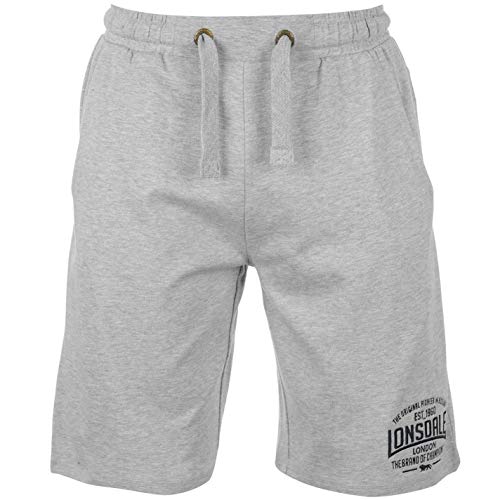 Lonsdale - Pantalones cortos ligeros, tipo bóxer, para hombre, Hombre, Gris claro, L