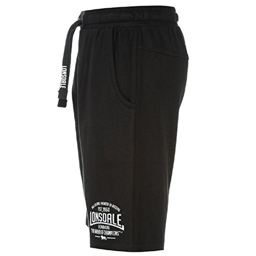 Lonsdale - Pantalones cortos ligeros, tipo bóxer, para hombre Negro negro/blanco 42