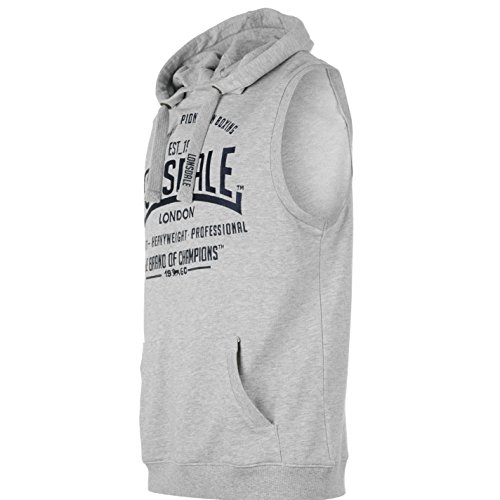 Lonsdale - Sudadera con capucha sin mangas para hombre gris L