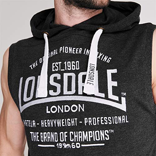 Lonsdale - Sudadera con capucha sin mangas para hombre Negro
 L