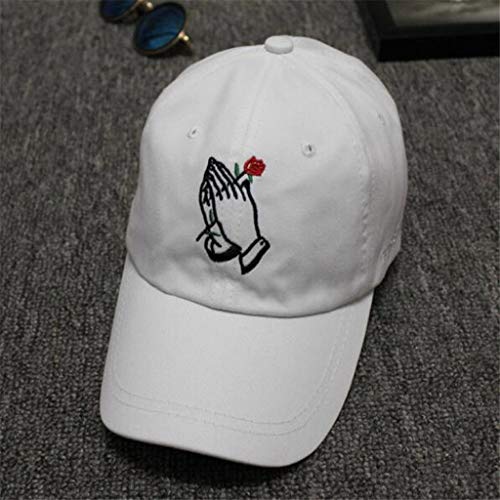 LOPILY Sombreros Bordado Rosa Gorra De BéIsbol Pato Visera Curva Hombres Y Mujeres Pareja Sombrero Ondas Estilo Gorra Deportiva Sombrero de Mujer y Hombre(Blanca)