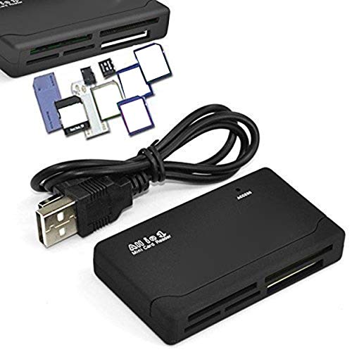 Lorenlli Mini 26-IN-1 USB 2.0 Lector de Tarjetas de Memoria de Alta Velocidad para CF xD SD MS SDHC con luz LED Lector de Tarjetas Negro