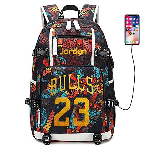 Lorh's store Jugador de Baloncesto Estrella Michael Jordan Mochila multifunción Estudiante de Viaje Mochila para fanáticos para Hombres Mujeres (Estilo 2)