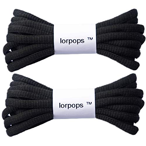 lorpops - Cordones (2 pares, ovalados, 5 longitudes, 4 mm de diámetro) negro Negro
 31.5inch/80cm