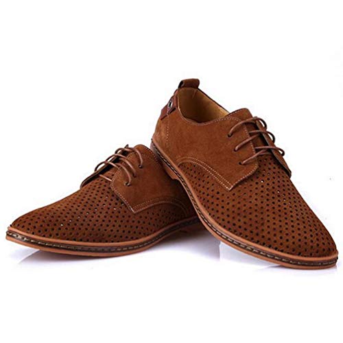 Los Hombres Oxfords Zapatos Hombre Verano Transpirable Ante Corte De Zapatos De Cuero Zapatos De Vestido De Salidas