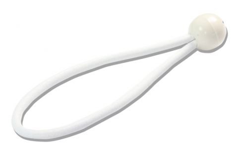 Lot de 25 tendeurs élastiques blanc de 180 mm avec boule pour tente, bâche, bateau - Caoutchouc