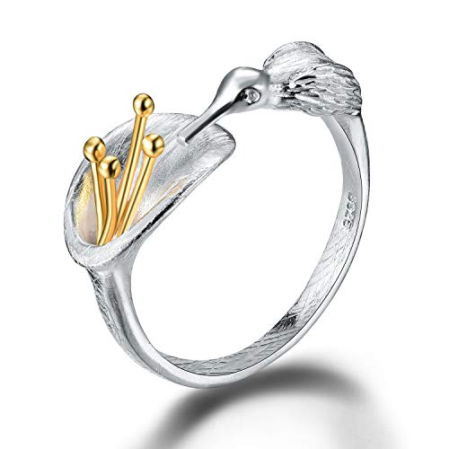 Lotus Fun - Anillos de plata de ley 925 con diseño de colibrí, hechos a mano, regalo único para mujeres y niñas