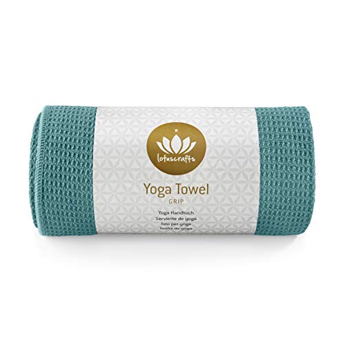 Lotuscrafts Toalla Yoga Antideslizante Grip - Antideslizante y de Secado Rápido - Manta Yoga Antideslizante - Toalla Microfibra Deporte - Toalla de Yoga para Hot Yoga [183 x 61 cm]