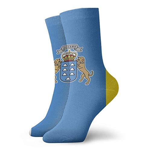 Love girl Bandera de las Islas Canarias Calcetines de tobillo personalizados Medias atléticas Calcetines casuales 30cm Para hombres Mujeres