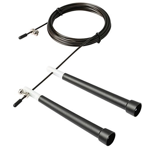 LovelyLifeAST 3 Metros metálica en la Que la Cuerda Que Salta por Cable Velocidad comba de Crossfit MMA Box Gimnasio en casa Deportes Accesorios Negro