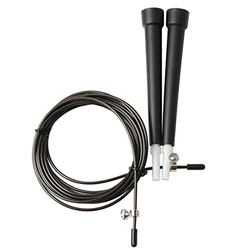 LovelyLifeAST 3 Metros metálica en la Que la Cuerda Que Salta por Cable Velocidad comba de Crossfit MMA Box Gimnasio en casa Deportes Accesorios Negro