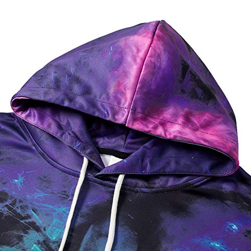 Loveternal Unisex Calavera Llameante 3D Impreso Colorido Gráficos Hoodies Casaul Pullover Cool Drawstring Sudaderas M