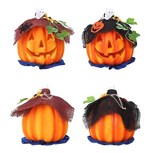 LQH Fiesta de Halloween Sombrero de espantapájaros Calabaza lámpara Que Brilla Espuma de Calabaza de la lámpara for Bar (Size : 3)