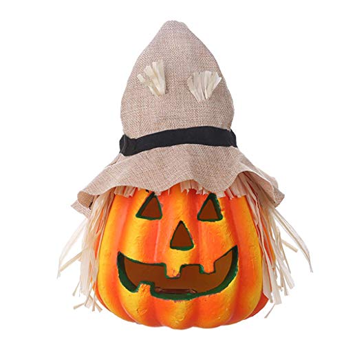 LQH Fiesta de Halloween Sombrero de espantapájaros Calabaza lámpara Que Brilla Espuma de Calabaza de la lámpara for Bar (Size : 3)