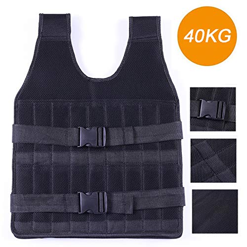 LSHOME Chaleco con Peso Hombres Y Mujeres Corriendo Sacos De Arena De Fitness Ropa De Arena Transpirable Invisible Ajustable Chaleco De Entrenamiento 40 Kg