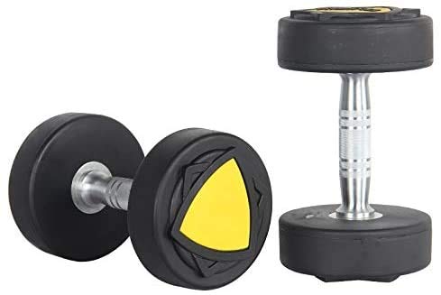 LSYOA Chapado Solid Pesas Juego de Mancuernas, Portátil Fitness Barra Multifuncional Cardio Antideslizante Empuñadura Mancuernas, para Culturismo, Aptitud, Halterofilia,Black_10kg