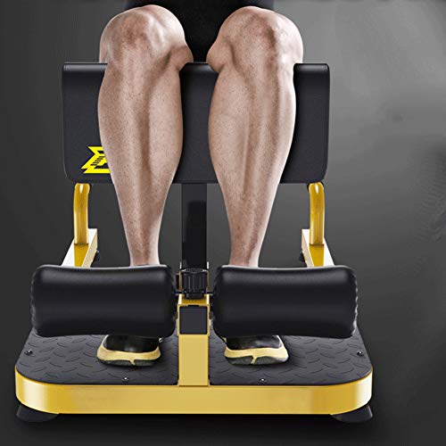 LSYOA Máquina de Sentadillas, Multifuncional Sissy Squat Ajustable Altura Cardio Fitness Formación Máquina, para Culturismo, Aptitud, Halterofilia,Yellow