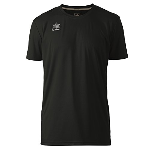 Luanvi Pol Camiseta de Deportes Manga Corta, Hombre, Negro, L