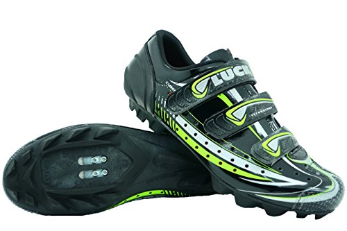 LUCK Zapatilla de Ciclismo Master, con Suela de Carbono y Triple Tira de Velcro para una sujeción (44 EU)