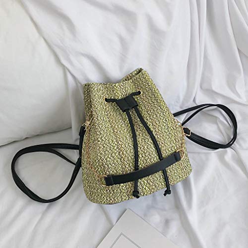 Luckycat Bolsas de mano para mujer para verano viaje bolso de hombro bolso de paja bolso de playa bolso de mano Bolso de Mimbre Monedero del Bolso de Hombro del Monedero Mujeres Bolsas de Asas