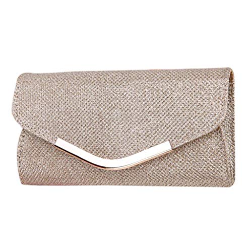 Luckycat Bolso de Mano Fiesta Elegante para Mujer/Clutch con Cadena Larga Bolso de Mano Fiesta de Satén con Diseño simple Mujer embrague sobre bolsa Bolsos de noche bolso del sobre fiesta novia boda