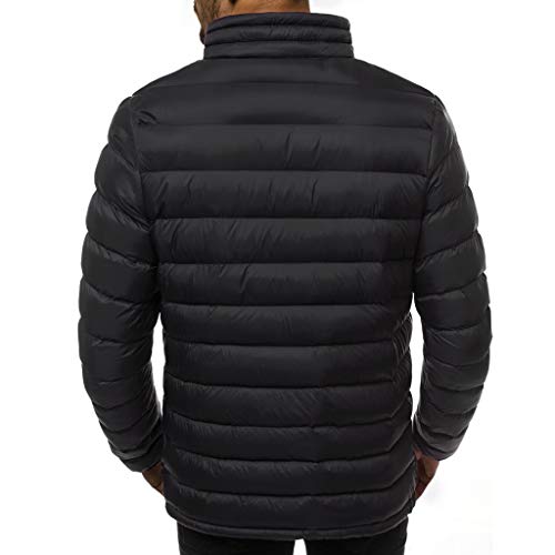 Luckycat Hombres Invierno Caramelo Abrigos de Color Invierno Plumas Fiesta Parka Cremalleras Bolsillo Chaquetas Cuello Alto y Ligero con Cremallera Chaqueta de algodón Abrigo Outwear