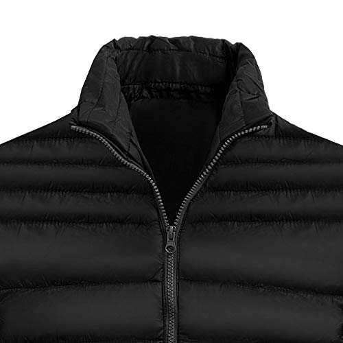 Luckycat Hombres Invierno Caramelo Abrigos de Color Invierno Plumas Fiesta Parka Cremalleras Bolsillo Chaquetas Cuello Alto y Ligero con Cremallera Chaqueta de algodón Abrigo Outwear