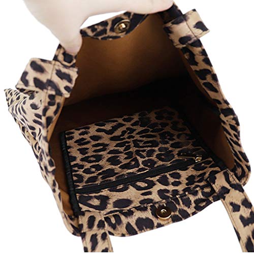 Luckycat Mujer de Bolsos de Mano Grande Bolso de Hombro Bolso Tote Bag Bolsos Shopper Bolso de cuero Lona Gran capacidad Bolsos de Mujer Bolsa de playa beige Bolsa de tela de Estampado De Leopardo