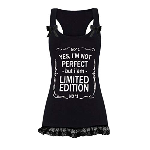 Luckycat Mujeres Camiseta de Tirantes, Gótica Sin Mangas diseño de Calaveras Tanque Superior corsé Disfraz de Tank Tops Chaleco Borla Lentejuelas Encaje T-Shirt