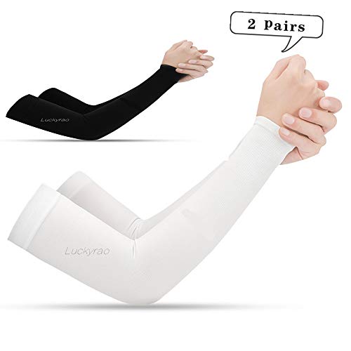 Luckyrao Dos Pares de Fundas Protectoras sin Agujeros para los Dedos, Anti-ácaros, aptas para Correr, aptas para Todos los Deportes (un par de Blanco y Negro), Unisex