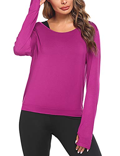 Lucyme Mujer Camisetas de Fitness Aptitud Camiseta de Entrenamiento Gimnasio de Deportes señoras de Yoga Corrientes